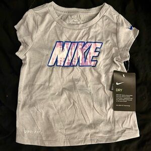 Nike Kids Gray and Purple Dri-FIT Shirt